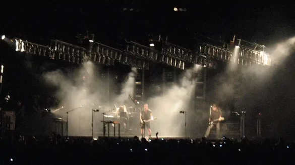 Nine Inch Nails perform on stage at a 2009 concert in Indiana