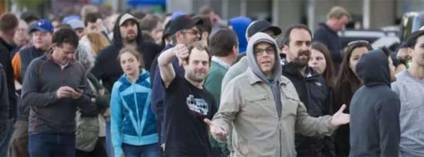 Fans waiting to enter B.C. Place Stadium on May 12th