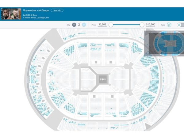 Plenty of open seats at T-Mobile arena (before Ticketmaster shut off the ability to see them)