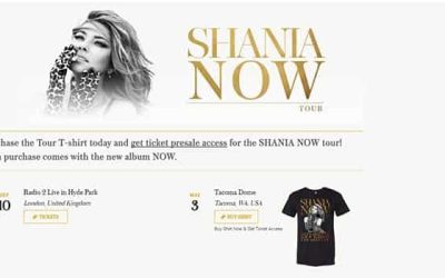 Shania Twain Tour Announced; Presale Linked to T-Shirt Purchase