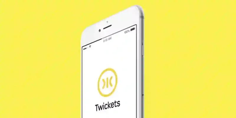 Twickets logo on a mobile device against a yellow background