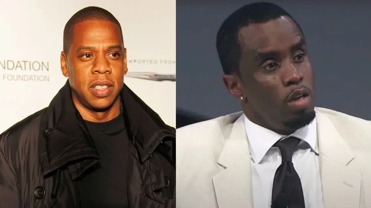 (left) Jay-Z | Photo by Joella Marano, CC BY-SA 2.0, via Wikimedia Commons \\ (right) Sean "Diddy" Combs | Photo by Cannes Lions Learnings, CC BY 3.0, via Wikimedia Commons