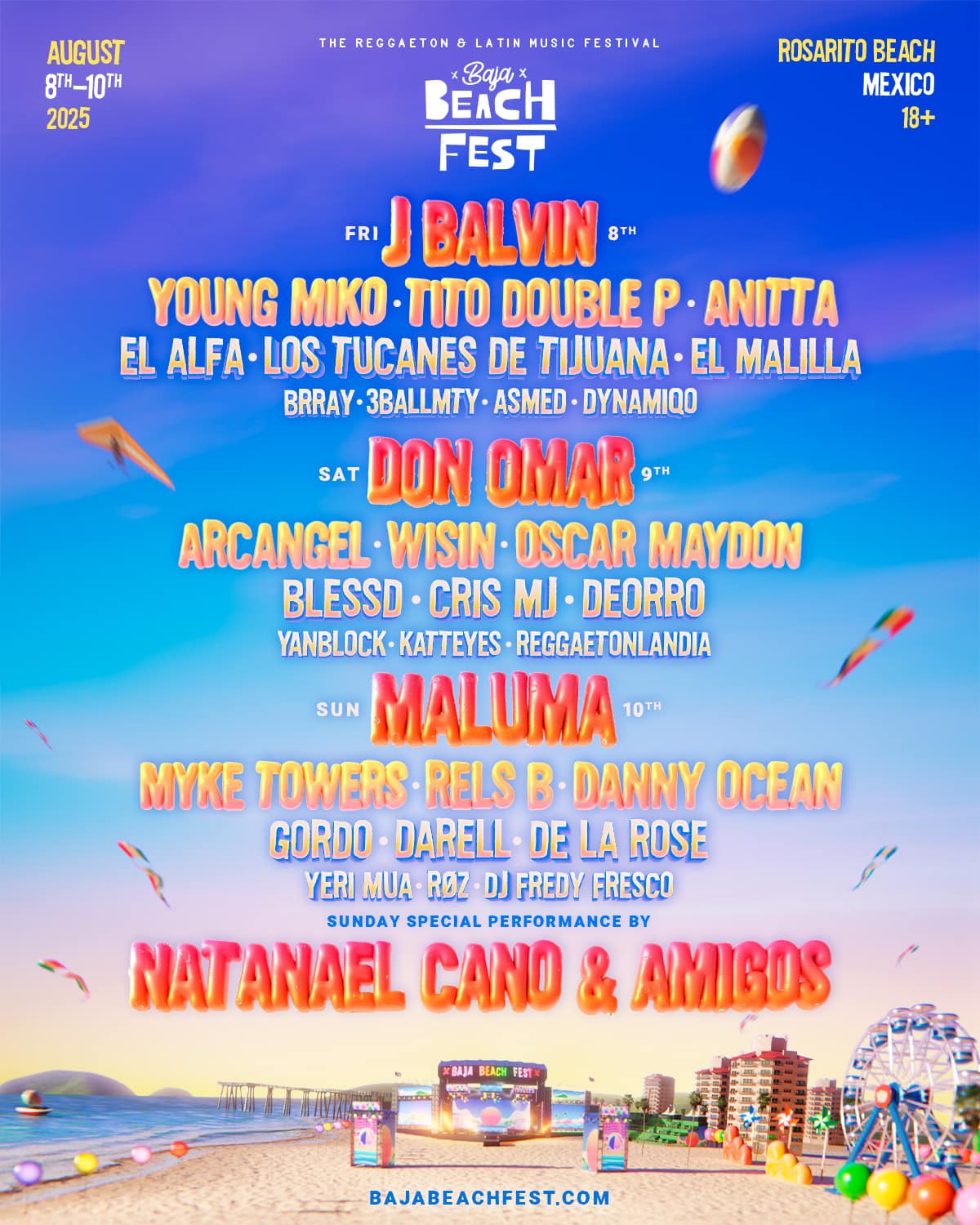 J Balvin, Don Omar & Maluma Lead Lineup for Baja Beach Fest 2025
