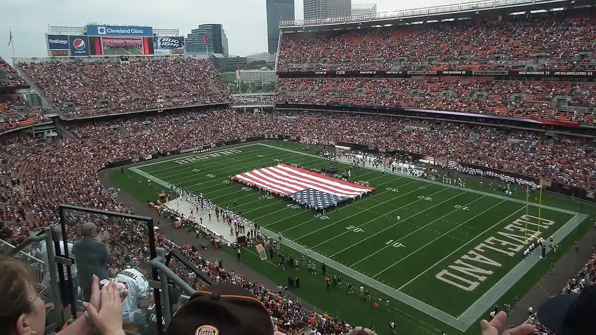 Cleveland Browns stadium (Photo by Erik Drost, CC BY 2.0 , via Wikimedia Commons)