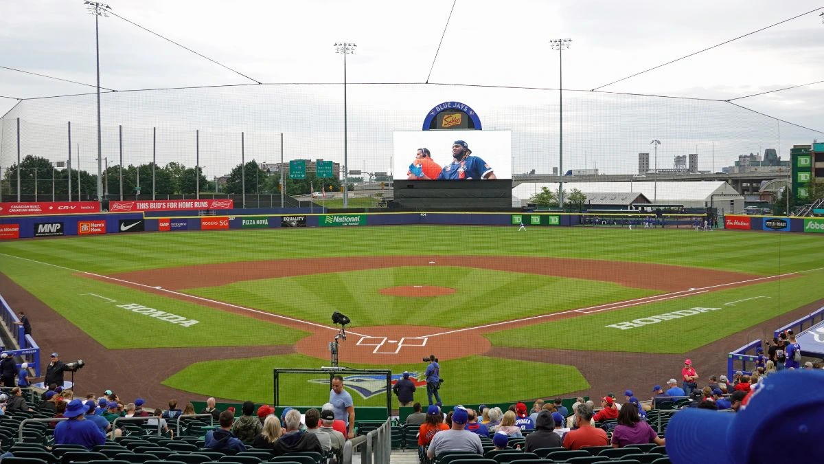Toronto Blue Jays hosting the Texas Rangers at Sahlen Field in Buffalo, NY. July 16, 2021 | Photo by Jeffrey Hayes, CC BY 2.0, via Wikimedia Commons