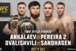 Ankalaev-Pereira Title Rematch Headlines UFC 320 in Las Vegas This October