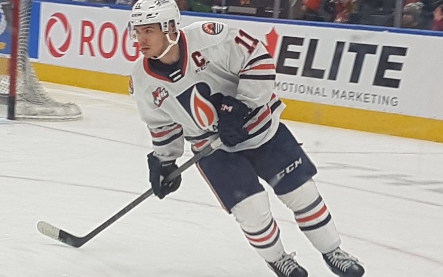 Logan Stankoven in 2023 with the Kamloops Blazers | Credit: Kaiser Matias via Wikimedia Commons
