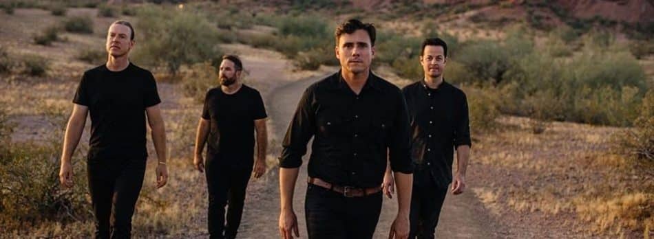 Jimmy Eat World, photographed outside. The band is joined by Dashboard Confessional on the 2022 surviving the truth tour