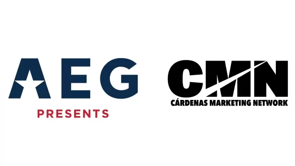 AEG Presents logo and CMN logo over white background