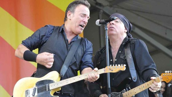 Bruce Springsteen and Steven Van Zandt perform at the New Orleans Jazz & Heritage Festival in 2012. Photo by Takahiro Kyono from Tokyo, Japan, CC BY 2.0, via Wikimedia Commons