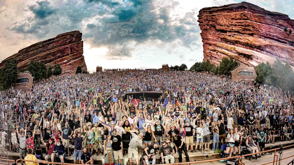 Crowd shot at Colorado's iconic Red Rocks venue outside Denver Lespecialmusic, CC BY-SA 4.0 via Wikimedia Commons