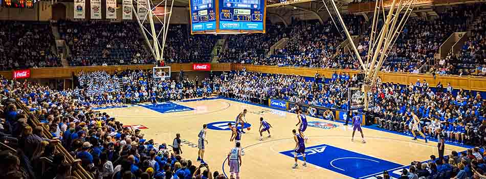 Cameron indoor stadium, Duke men's basketball home court and the site of Coach K's last game against North Carolina on March 5, 2022