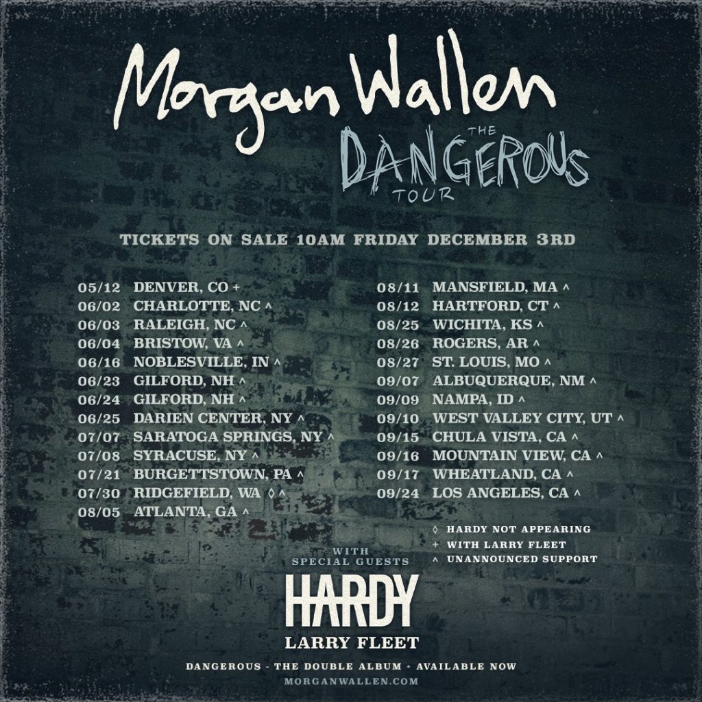 Second Half of Wallen Dangerous Tour On Sale Today