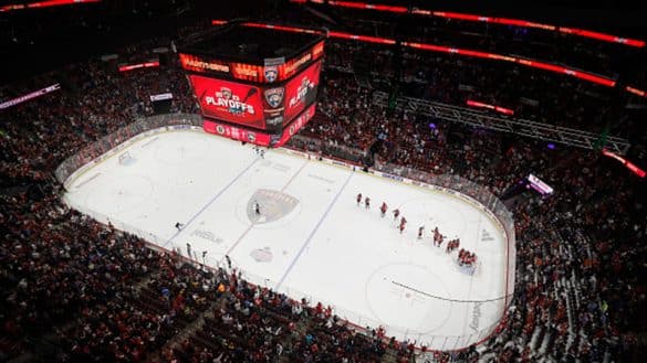 Florida panthers home ice from above during the NHL playoffs