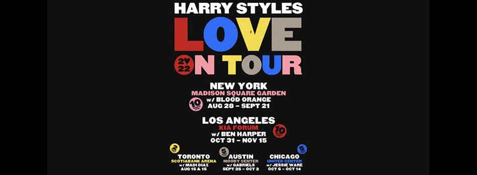 Harry Styles Love On Tour Harry's House 2022 shows graphic