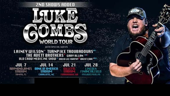 Luke Combs new shows added.