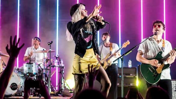 Paramore performs at the Royal Albert Hall in the UK in 2017. Ralph PH, CC BY 2.0 , via Wikimedia Commons