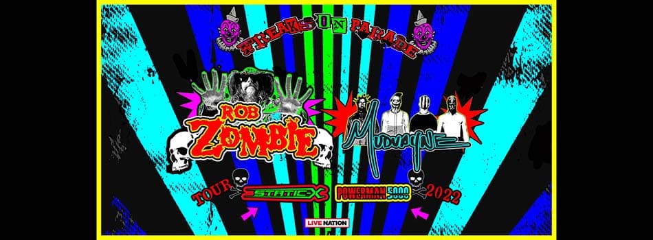 ROb Zombie and Mudvayne freaks on parade tour poster