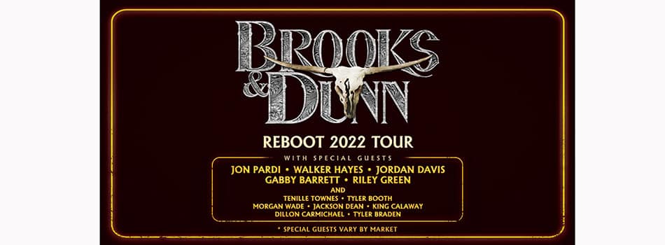 Brooks & Dunn Reboot 2022 Tour Dates announcement graphic