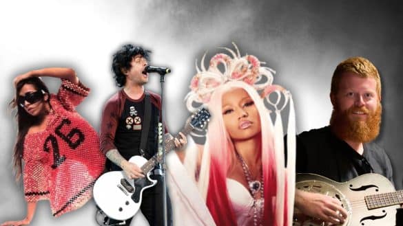 (from left to right) Tate McRae, Billie Joe Armstrong, Nicki Minaj, Oliver Anthony