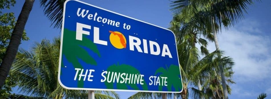 Welcome to florida road sign. The state legislature is considering a ticket transfer resale bill