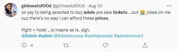 Adele ticket prices