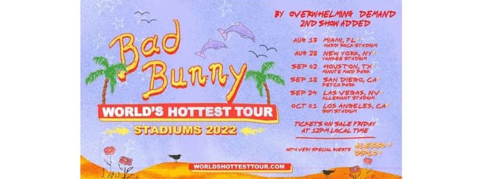 Bad Bunny worlds hottest tour new dates added