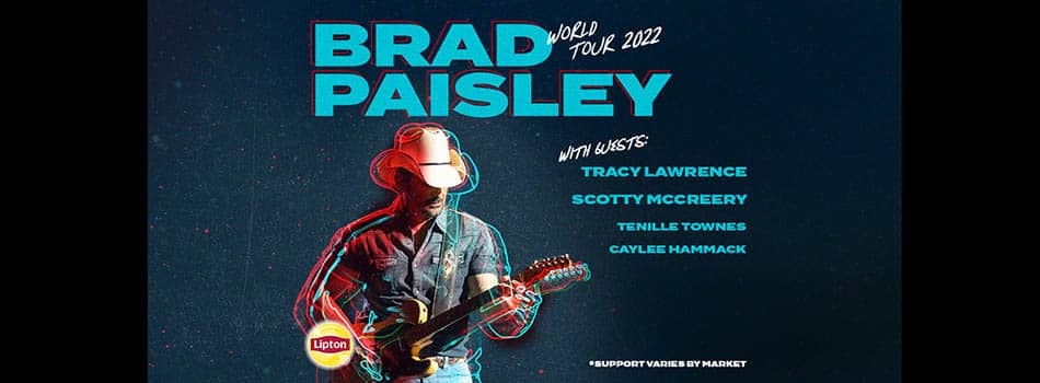 Brad Paisley Plans Three Continent World Tour Dates in 2022