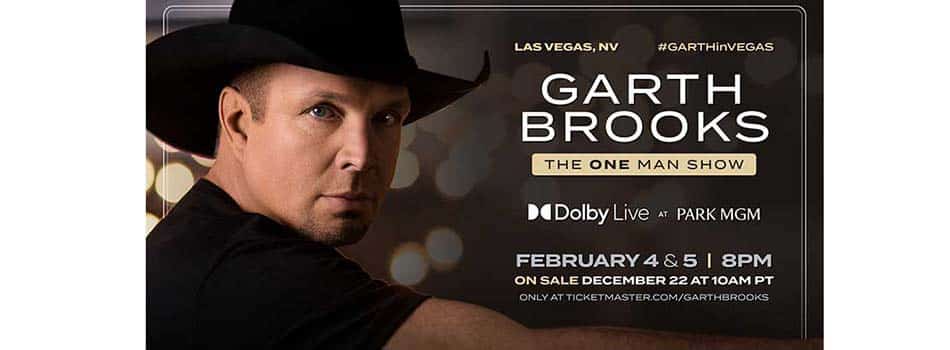 Garth Brooks Announces ONE Man Show for Las Vegas Feb. 4-5