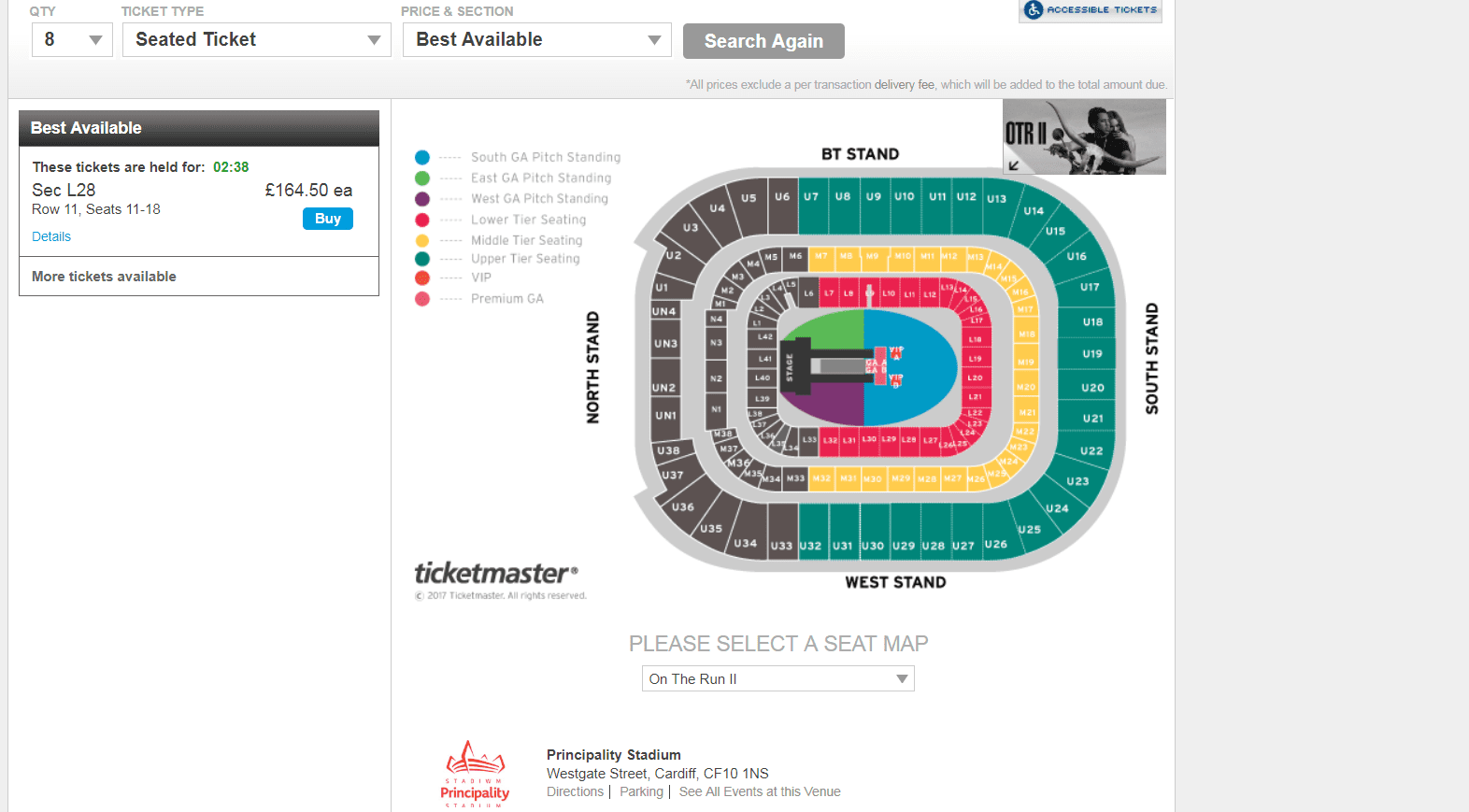 OTR II Tour Sales