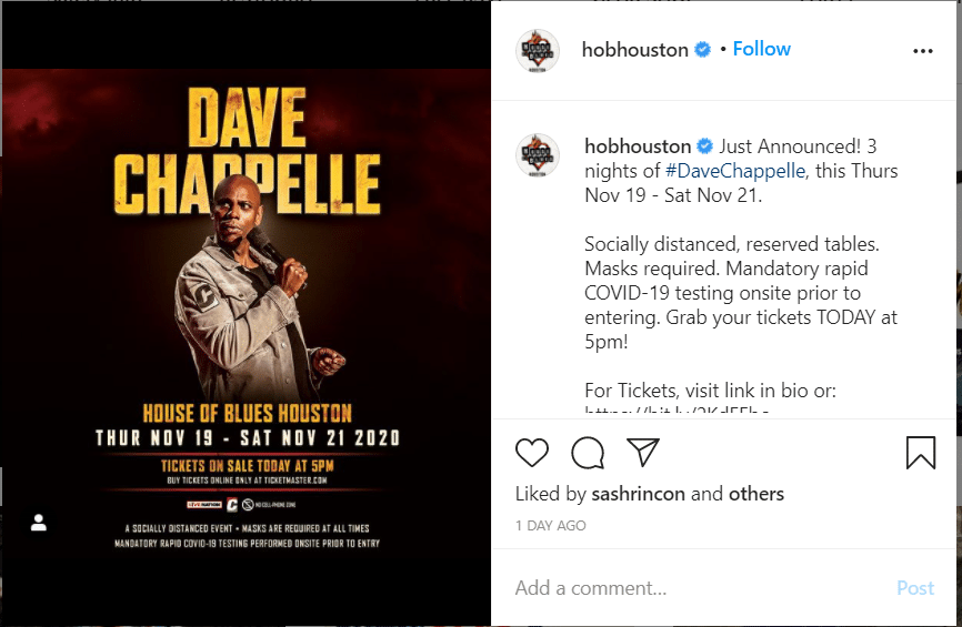 Dave Chappelle House of Blues Houston