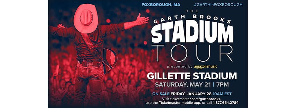 Garth Brooks New England Stadium Tour poster