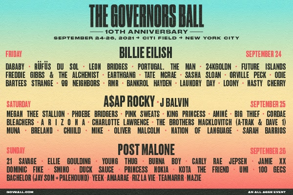 governors ball 2021 lineup