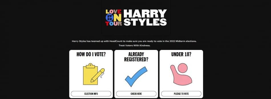 Harry Styles headcount voter registration drive