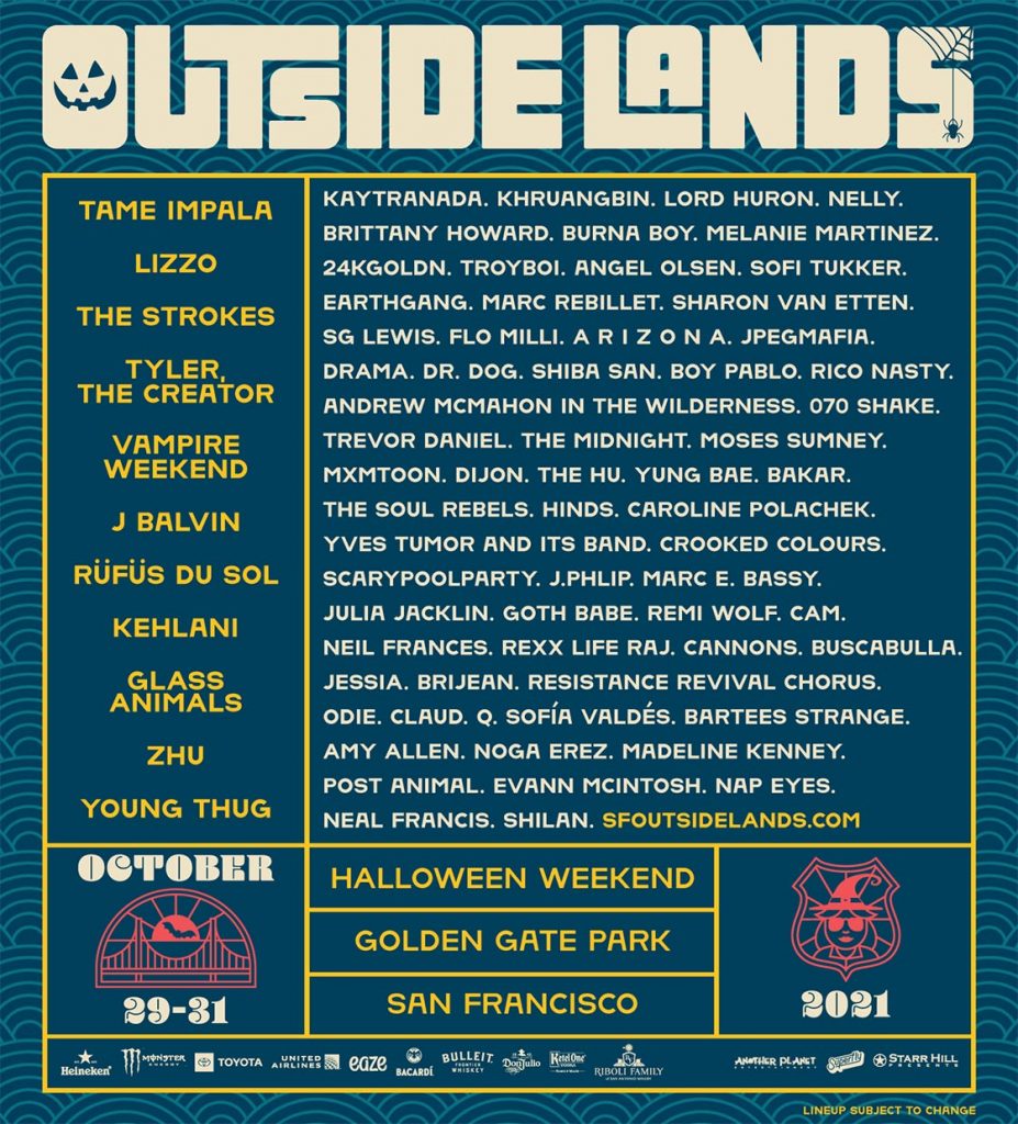 Outside Lands 2021 Lineup Poster