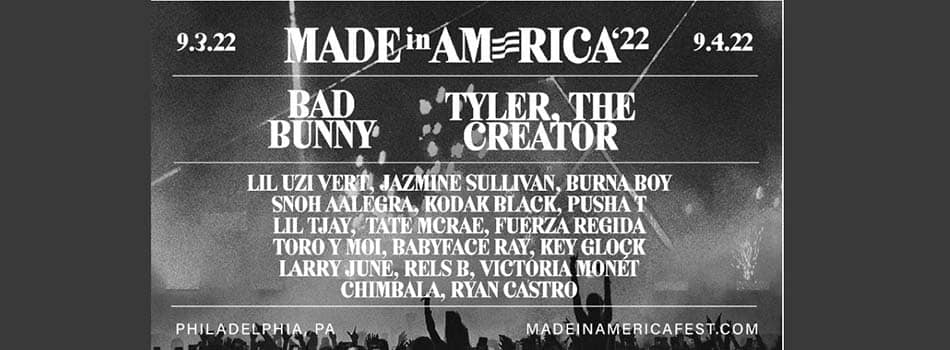 Made In America Festival headliners announced - Bad Bunny and Tyler The Creator