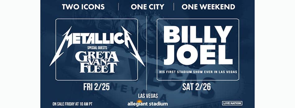 Metallica billy joel allegiant stadium february announcement image