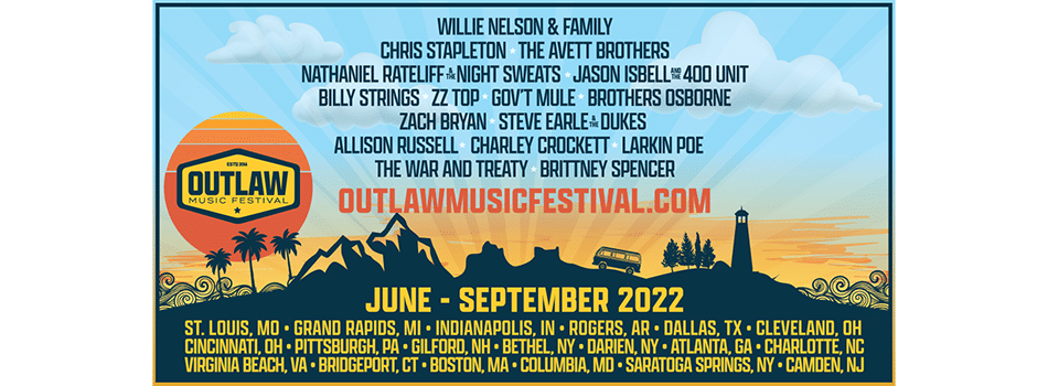 Outlaw Music Festival 2022 announcement graphic