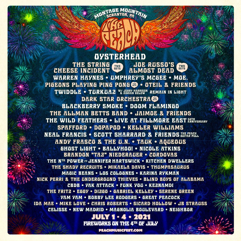 Peach Music Festival Announced for July 4th Weekend in Scranton, PA