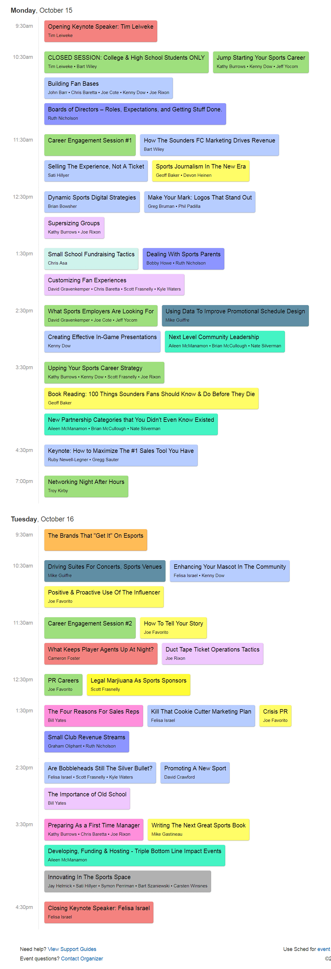 2018 Seattle Sports Marketing Conference & Career Fair