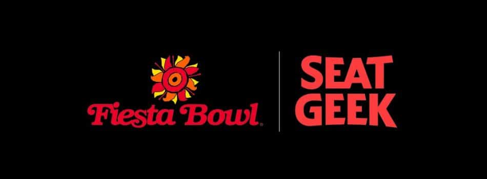 SeatGeek and Fiesta bowl logos on a black background