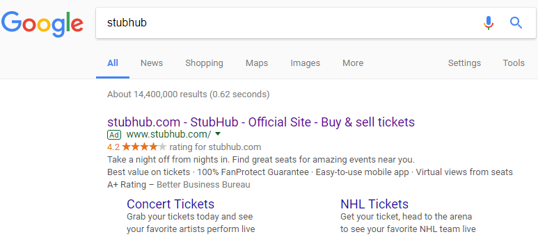 Pay-Per-Click Debate Catches StubHub in the Crossfire