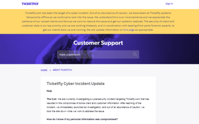 Ticketfly Hack: Website Still Down; Customer Data Exposed in Breach