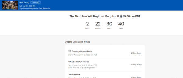 Ticketmaster Neil Young