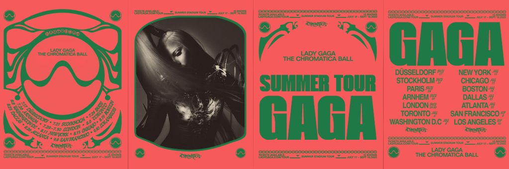 Lady Gaga the chromatica ball stadium tour poster 2022